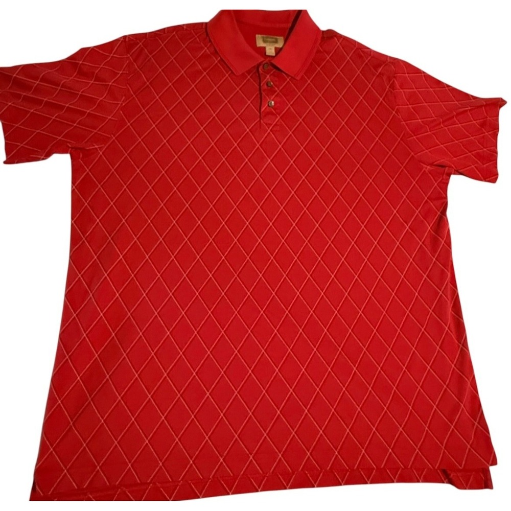 Men's Sz 2XL Quick-Dri, The Foundry Supply Co, Polo / Golf Shirt, Red Diamond